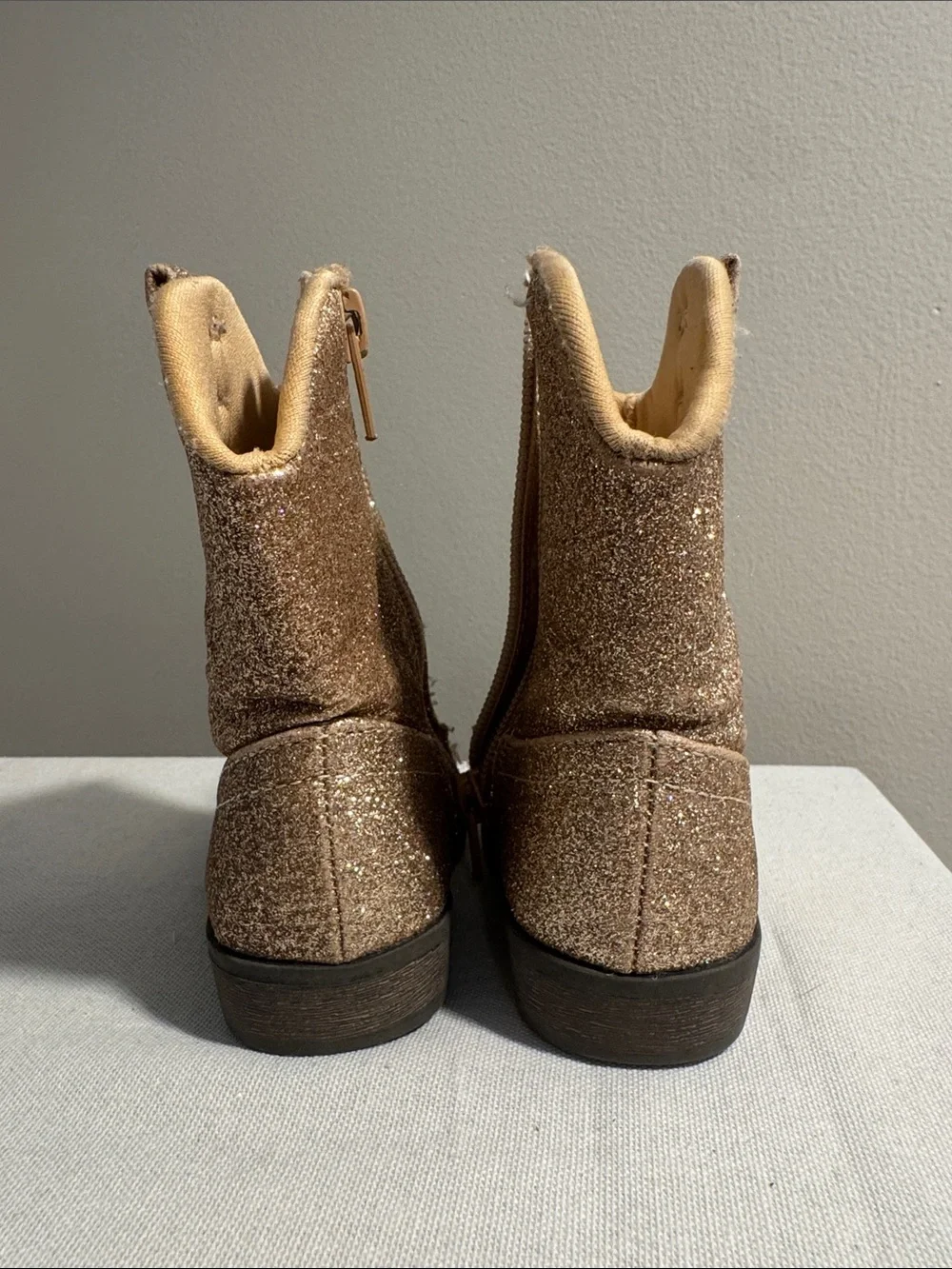 Maggie & Zoe Girls Glitter Gold Cowboy Boots